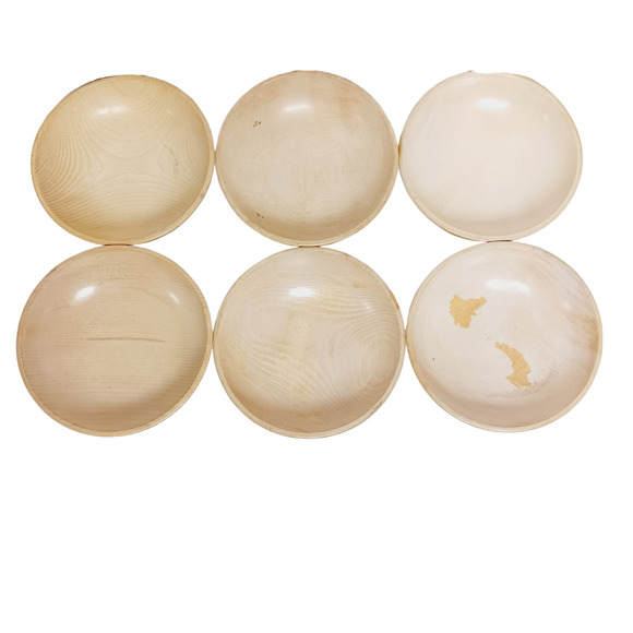 7 PC Wooden Salad Bowl Set Distressed Rustic Retro Wood Handmade Japan Vintage - Picture 14 of 16